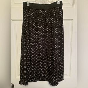 Black with White Polka Dot Lularoe Lola Skirt